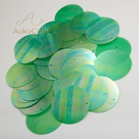 Paillettes rondes plates en PVC en vrac pour couture, grandes tailles 40mm, 50mm, 65mm, 75mm, 1 ou 2 trous, mates, pour costumes, filmées, en gros