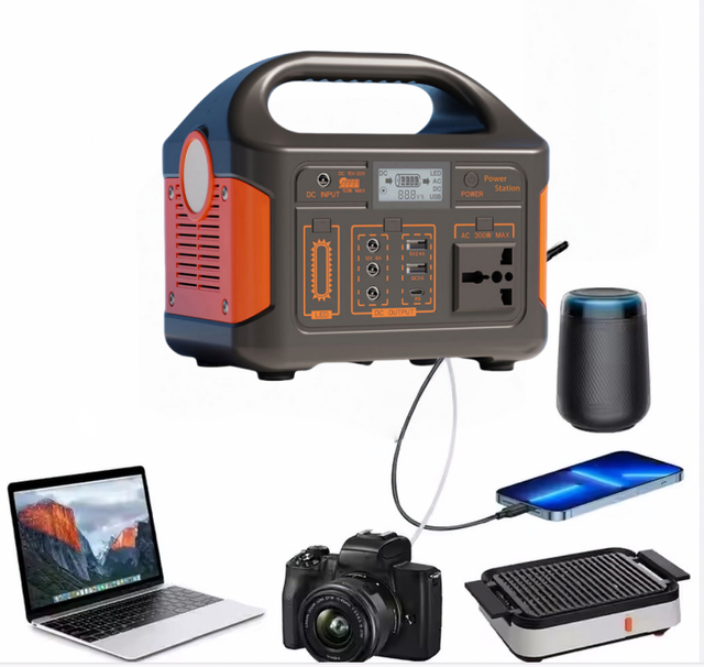300W 500w LiFePO4 Battery Pure Sine Wave Portable Power Station with Solar Panel for Emergency Energy Storage & Flashlight Ce