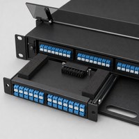 Panel de Conexión de Fibra Óptica Preterminado MPO/MTP de Alta Densidad de 96 Núcleos, LC Monomodo con Caja de Casete de 4 Piezas 1 Entrada y 24 Salidas
