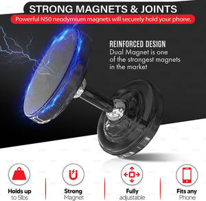 Gym N50 Dual Magnetic Phone Mount Holder se fixe magnétiquement à la surface métallique pour filmer des vidéos mains libres tout en travaillant fort - Product Image 3