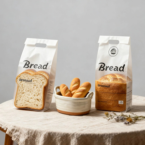 Nouveaux sacs de courses en papier kraft brun pour pain et sandwichs, écologiques, résistants à l'humidité, qualité alimentaire, jetables - Product Image 2