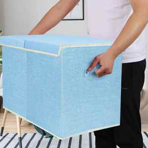Large <b>Collapsible</b> Toy <b>Storage</b> <b>Box</b> with Lid & Handles - Kids Organizer Chest for Toys Clothes - Product Image 5