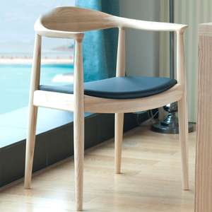 Chaises de salle à manger modernes en bois rembourrées en cuir, <span class=keywords><strong>fauteuil</strong></span> <span class=keywords><strong>Kennedy</strong></span> en bois massif pour les réunions et les conférences - Product Image 3