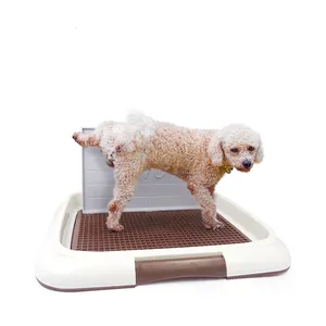 Toilette d'intérieur portable et lavable pour chien avec plateau en plastique pour animaux de compagnie