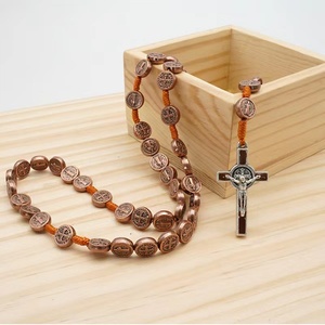 St benedict medaglia fatta a mano con cordoncino annodato collana religiosa per uomini e donne - Product Image 5