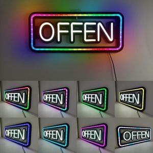 German OFFEN Neon <b>LED</b> shop window open decoration light USB powered ambient light street indicator light luminous <b>letters</b> 5V - Product Image 4