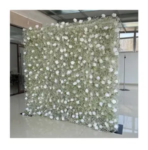 白色玫瑰满星星墙贴52花盆墙花8x 8英寸圣诞复活节母亲节装饰品