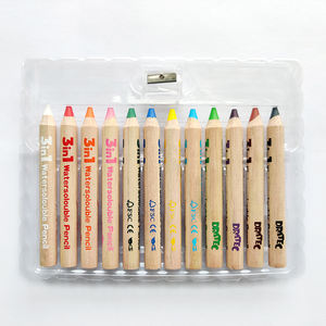 Crayon de couleur Jumbo Woody 3 en 1, Crayon aquarelle Non toxique de haute qualité 12 pièces coloré 12/24/36 couleurs bois de tilleul 120.0mm - Product Image 3