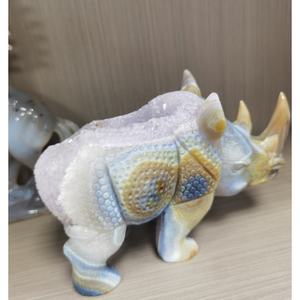 천연 대형 마노 손 조각 정동석 동굴 코뿔소 인형 - Product Image 2