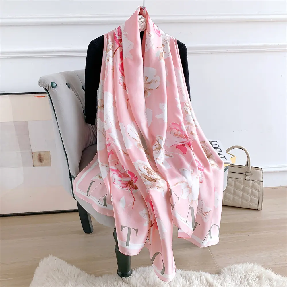 Bán Buôn 2024 Phụ Nữ Khăn Lụa Tùy Chỉnh Thiết Kế In Headscarf Satin Khăn Choàng hôi Khăn Choàng Hijab Cho Phụ Nữ