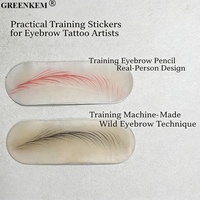 Autocollant d'entraînement pour microblading des sourcils en silicone, personnalisable avec logo, pour débutants, étanche, pour la pratique de la forme des sourcils et la formation au tatouage