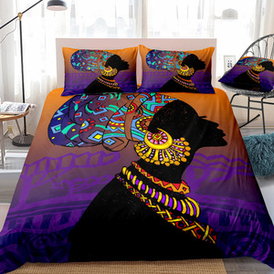 Luxury Beautiful <strong>3d</strong> Printing Pieces <strong>Bedding</strong> Duvet Cover <strong>Sets</strong> African Style Microfiber Bed Sheet <strong>Bedding</strong> <strong>Set</strong> - Product Image 2