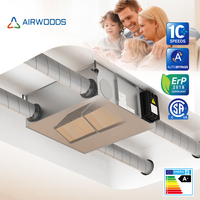 Ventilation à récupération de chaleur avec moteurs de ventilateurs EC, économie d'énergie, filtration d'air frais, utilisation domestique, salle de sport, salle à manger, récupération d'énergie