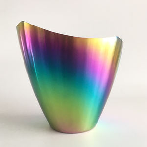 Secchiello refrigeratore per vino in acciaio inossidabile a parete singola personalizzato all'ingrosso, secchiello per bevande arcobaleno per champagne, birra e vino, secchiello per ghiaccio in metallo - Product Image 4