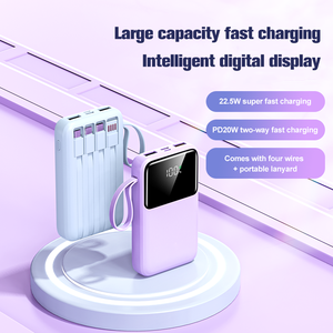 Banques d'alimentation d'usine 22.5W Charge rapide Charge rapide Mini Powerbank 10000mAh avec 4 câbles intégrés - Product Image 3