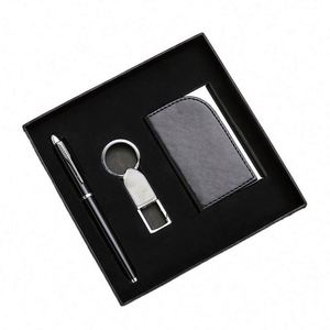 Porta Tarjetas de Visita Personalizado de Alta Calidad, Listo para Enviar, con Llavero y Bolígrafo, para Artículos de Regalo Corporativos de Lujo al por Mayor - Product Image 1