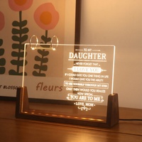 Offre Spéciale calendrier lampes acrylique Led cadre Photo Led acrylique blancs bricolage Note lumière de lit en bois pour les vacances