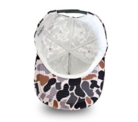 Chapeaux Camouflage à séchage rapide personnalisés à 5 panneaux Casquette imperméable à logo brodé avec étiquette tissée en corde