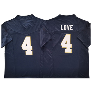 Maillot de football cousu de haute qualité pour hommes 2026 – Joe Montana (3), Jeremiyah Love (4), Brady Quinn (12), Riley Leonard (13) – Tailles S-3XL - Product Image 3