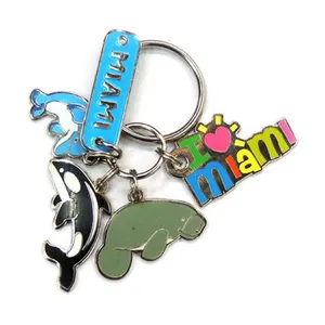 Custom Promotional Keychains Carabiners Sublimation Key Chain Singapore Cannes Barcelona Souvenirs Keychain