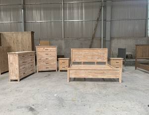 Juegos de muebles de dormitorio de madera personalizables para casa de campo o sala de estar incluye cama y otras piezas - Product Image 1