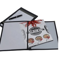 Porte-menu double face transparent en PU+PVC, 2 pages, 4 vues, compatible avec le papier 8,5x11, pour café et restaurant, marque Yimi