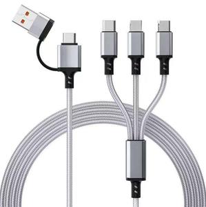 Mới Đến 4ft 5 Trong 1 Đa Sạc Cáp 20W Nhanh Chóng Chuyển Dữ Liệu USB C Micro USB IOS Loại C Nylon Bện Cho Máy In - Product Image 4