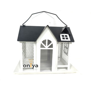 Oniya hiện đại màu xanh trắng đỏ Kim loại chim nhà trung chuyển treo chim hoang dã nuôi trung chuyển cho sân hoặc vườn giữ các loại thực phẩm khác nhau - Product Image 5