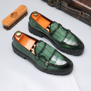 Zapatos Oxford de Plataforma con Punta de Acero y Logotipo Personalizado, Mocasines Derby de Cuero PU, Zapatos de Vestir de Invierno - Product Image 1