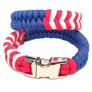 Manufacturer Supplies Wholesale 3 Color Braided Woven Cross Survival Paracord Bracelet