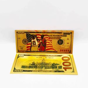 Billets de banque commémoratifs Kobe et <span class=keywords><strong>Jordan</strong></span> de 100 dollars en feuille d'or avec logo et design personnalisés - Product Image 2