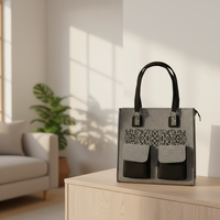 Organisateur de sac à main en feutre de style nouveau, insert pour sac à main, pour femmes, gris, avec de nombreuses poches