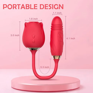 Vibromasseur en silicone en forme de rose, stimulateur de léchage multiple, jouets sexuels pour femmes, plaisir sexuel - Product Image 1
