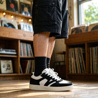 Fabricant de baskets noires et blanches, étiquette privée personnalisée, OEM ODM, logo personnalisé, production en gros directe d'usine, chaussures décontractées pour hommes