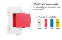 4p 100ka 380v Ac spd Din Rail Mount Three Phase Power Supply Surge Protector
