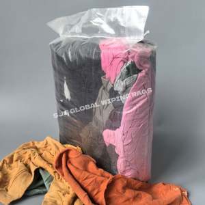 Trapos de limpieza de colores variados, trapos de forro polar recuperados, trapos de sudadera, 25 kg para uso industrial, trapos de limpieza cortados 100% algodón - Product Image 1