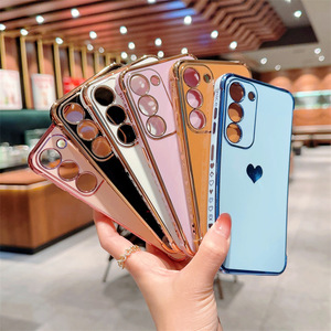 Coque de téléphone portable Honatop Soft TPU plaqué or Love Heart pour Samsung Galaxy S23plus S23Ultra S24 Ultra S23fe S22 S21 <span class=keywords><strong>S20fe</strong></span> - Product Image 6
