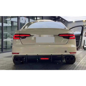 ลิ้นกันชนหลังสีดำเงา ABS สำหรับรถยนต์ Audi A4 S4 B9 ปี 2017 2018 2019 พร้อมไฟ LED ชุดแต่งดิฟฟิวเซอร์หลัง - Product Image 2
