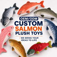 Peluche Mascotte Saumon OEM ODM, Jouet en Peluche Personnalisé, Animal en Peluche de Haute Qualité, Jouet Doux avec Logo Personnalisé, Cadeau Promotionnel