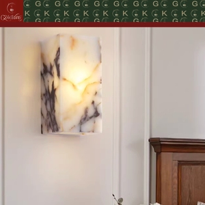 Lámpara de Pared Vertical de Mármol Natural Calacatta <span class=keywords><strong>Viola</strong></span>, Iluminación Interior Moderna de Lujo GOLDKING, OEM ODM - Product Image 4