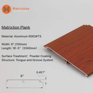 Matrixtion แผ่นไม้ด้านข้างอลูมิเนียมทนทานดูไม้หุ้มภายนอก - Product Image 2