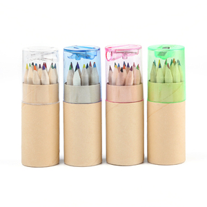 <span class=keywords><strong>Mini</strong></span> ensemble de crayons de couleur sans bois hexagone crayons de couleur ronds en bois pour enfants avec taille-crayon dans un tube en papier - Product Image 1