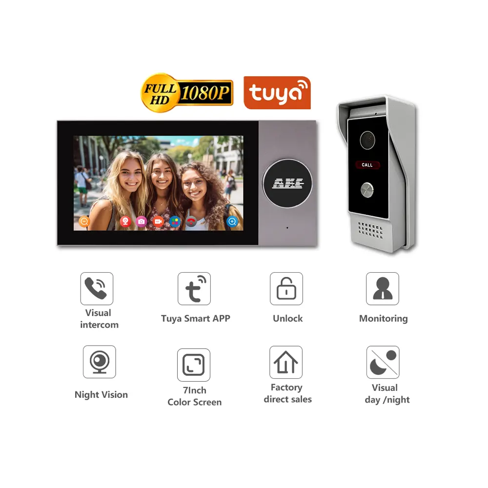 Best Selling Design Commax 4 Fios Porta Intercom IP65 Câmera À Prova D' Água 7 Inch Villa Video Intercom System