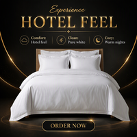 Ensemble de literie d'hôtel de luxe personnalisé, design uni blanc, vente en gros, draps en coton pour hôtel