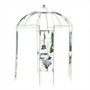 Industrial Modern Birdcage Shape Heavy Duty Metal <b>Powder</b> Coated Decorative Black Flower Arch Wedding Climbing Plant - Product Image 3