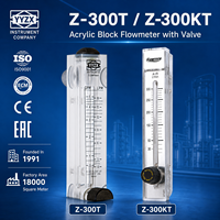 Débitmètre à section variable Z-300T / Z-300KT à montage sur panneau, en acier inoxydable 304, avec bloc acrylique et vanne de régulation