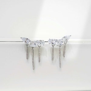 OEM plata 925 sterling silver western geometric <b>earring</b> party ladies Marquise Cut zircon elegant wedding fashion <b>stud</b> <b>earrings</b> - Product Image 1