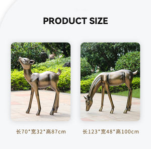 <span class=keywords><strong>Parc</strong></span> <span class=keywords><strong>zoologique</strong></span> simulation cuivre cerf sika décoration extérieure sculpture en fibre de verre paysage décoration zoo cerf sika sculpture - Product Image 5