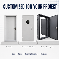 Porte acoustique insonorisée industrielle avec fenêtre d'observation, porte en acier sur mesure pour salle d'essai et enclos de machines