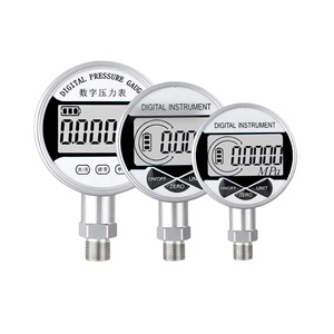Màn Hình LCD Kỹ Thuật Số Máy Đo Áp Suất Không Khí 100mm/80mm/60mm Điện Tử Áp Suất Thủy Lực Áp Kế Chạy Bằng Pin 304 Đồng Hồ - Product Image 1